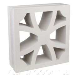 "Large Catalina" Natural White Geometric Breeze Blocks, by Villa Lagoon Tile.