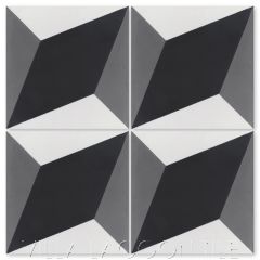 "Large Cubes Excalibur" Geometric Cement Tile, from Villa Lagoon Tile.