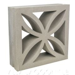 "Large Ibiza" Natural Gray Floral Breeze Blocks, by Villa Lagoon Tile.
