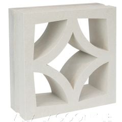 "Large Malta" Natural White Geometric Breeze Blocks, by Villa Lagoon Tile.