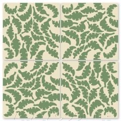 "Leaf Peridot & Whipped Cream" Whimsical Floral Cement Tile by Jeff Shelton, from Villa Lagoon Tile.