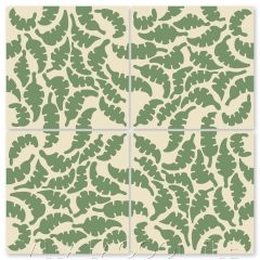 "Leaf Peridot & Whipped Cream" Whimsical Floral Cement Tile by Jeff Shelton, from Villa Lagoon Tile.