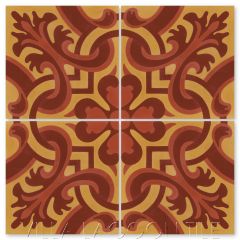 "Madeira Hearts Ablaze" Traditional-Style Cement  Tile, by Villa Lagoon Tile.