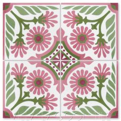 "Mambo Autentico" Cuban Floral Cement Tile, from Villa Lagoon Tile.