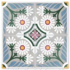 "Mambo Ferrer" Cuban Floral Cement Tile, from Villa Lagoon Tile.