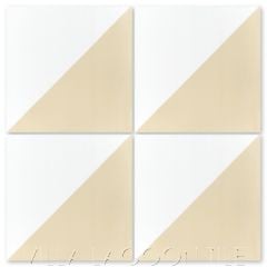 "Man Overboard Ancestral Cream & White" Geometric Cement Tile, from Villa Lagoon Tile.