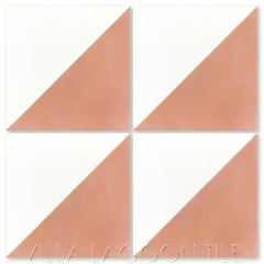 "Man Overboard Smoky Coral & White" Geometric Cement Tile, from Villa Lagoon Tile.