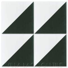 "Man Overboard Ponderosa & White" Geometric Cement Tile, from Villa Lagoon Tile.