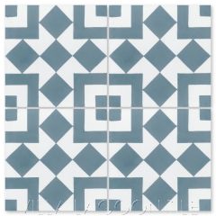 "Marrakesh A Stone Blue" Geometric Cement Tile, from Villa Lagoon Tile.