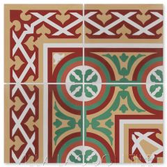 "Mas Equis Border" Cuban Cement Tile Border to match "Bolero Autentico", from Villa Lagoon Tile.