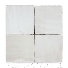 Square Glazed Zellige in Meringue
