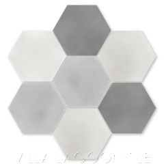 "Mixed Gray Hex" Cement Tile, from Villa Lagoon Tile.