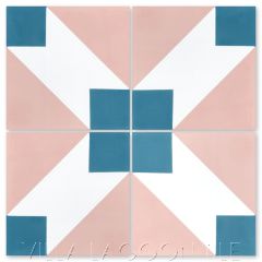 "Naples Coral" Modern Geometric Cement Tile by Dekar Design, from Villa Lagoon Tile.