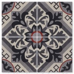 "Nuevo Castillo Newton" Traditional Floral Cement Tile, from Villa Lagoon Tile.