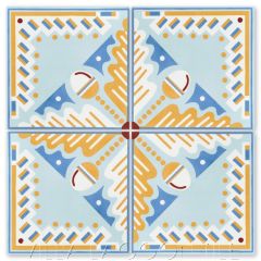 "Oak Leaf in Atmosphere" Modern Art Deco Cement Tile by Cressida Bell, from Villa Lagoon Tile.