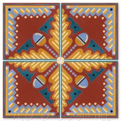"Oak Leaf in Beacon Hill" Modern Art Deco Cement Tile by Cressida Bell, from Villa Lagoon Tile.