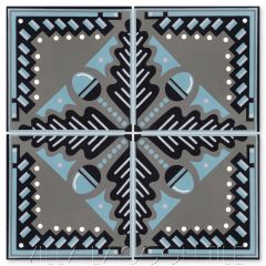 "Oak Leaf in Excalibur" Modern Art Deco Cement Tile by Cressida Bell, from Villa Lagoon Tile.