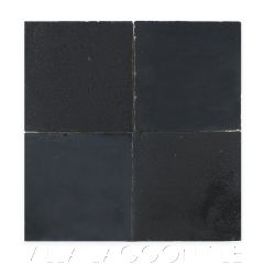 Square Glazed Zellige in Obsidian