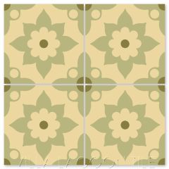 "Omar Sharif B Lichen" Floral Cement Tile, from Villa Lagoon Tile.
