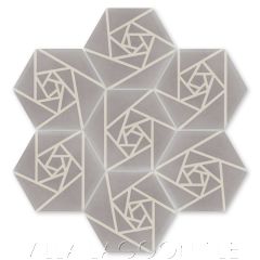 "Origami Carrara" Modern Hex Cement Tile, by Villa Lagoon Tile.