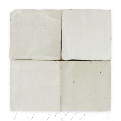 Square Glazed Zellige in Oyster Shell