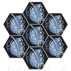 "Paisley Leaf in Black" Modern Art Deco Cement Tile by Cressida Bell, from Villa Lagoon Tile.