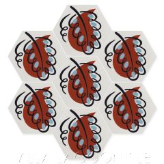 "Paisley Leaf in Putty" Modern Art Deco Cement Tile by Cressida Bell, from Villa Lagoon Tile.