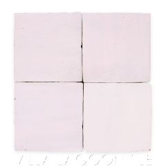 Square Glazed Zellige in Peony