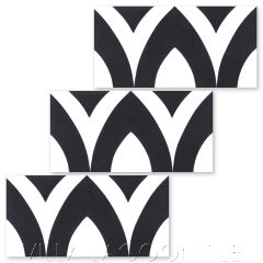 "Pointed Arch Riser in Black and White" Modern Whimsical Cement Tile by Jeff Shelton, from Villa Lagoon Tile.