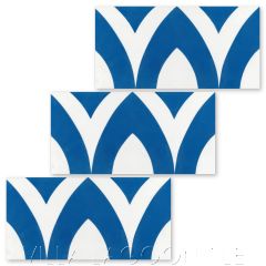 "Pointed Arch Riser in Persian Blue and White" Modern Whimsical Cement Tile by Jeff Shelton, from Villa Lagoon Tile.