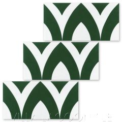 "Pointed Arch Riser in Ponderosa and White" Modern Whimsical Cement Tile by Jeff Shelton, from Villa Lagoon Tile.