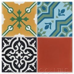 Colorful "Patchwork Color" Cement Tile, from Villa Lagoon Tile.