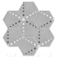 "Radar Love Sencillo" Geometric Hex Cement Tile, by Villa Lagoon Tile.