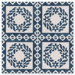 "Rhone Marine" French floral cement tile field from Villa Lagoon Tile and Christina Salway.
