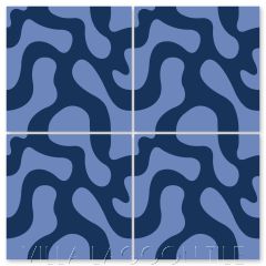 "Roads in Admiral on Periwinkle" Modern Whimsical Cement Tile by Jeff Shelton, from Villa Lagoon Tile.