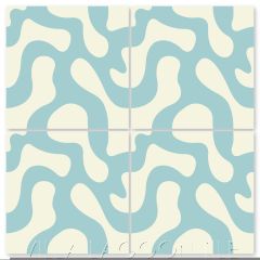 "Roads in Miami Blue and Sand Dollar" Modern Whimsical Cement Tile by Jeff Shelton, from Villa Lagoon Tile.