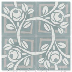 "Rosetta Monterey" Modern Floral Cement Tile by Neyland Design, from Villa Lagoon Tile.