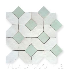 Zellige Saint Gilles Glace Mosaic Mat, from Villa Lagoon Tile.