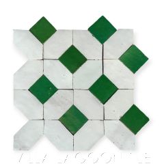 Zellige Saint Gilles Vert Mosaic Mat, from Villa Lagoon Tile.