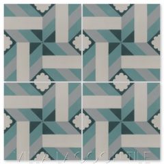 "Samba Salto" Geometric Cuban Cement Tile, from Villa Lagoon Tile.