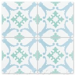 "San Antonio Nassau" Traditional Floral Cement Tile, from Villa Lagoon Tile.