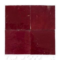 Square Glazed Zellige in Sangria