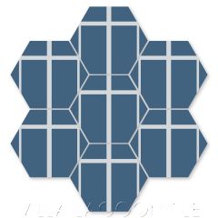 "Sarasota Royal Blue" Modern Geometric Hex Cement Tile by Neyland Design, from Villa Lagoon Tile.