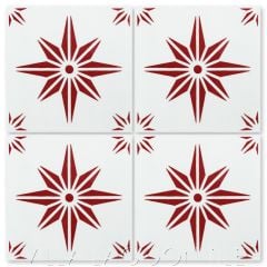 "Sirius B in Ruby" Star Field Cement Tile, from Villa Lagoon Tile.