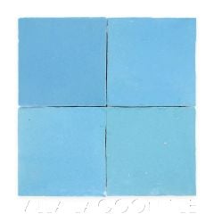 "Sky Blue" Glazed Zellige, a Moroccan Mosaic Tile, from Villa Lagoon Tile.