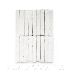 Slim Bejmat Zellige in Snow White, a Moroccan Mosaic Tile, from Villa Lagoon Tile.