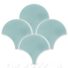 Solid Fishscale Velvet Sky Moroccan Cement Tile, SB-4002, from Villa Lagoon Tile.