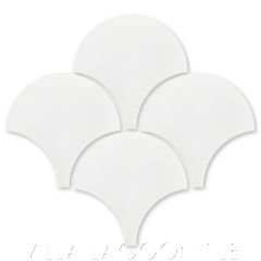 Solid Fishscale White Moroccan Cement Tile, SB-1000, from Villa Lagoon Tile.