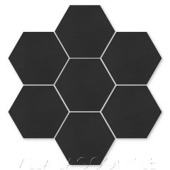 Solid Hex Black Cement Tile, SB-2000, from Villa Lagoon Tile.