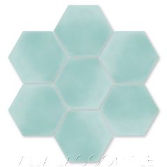 Solid Hex Seaside Blue Cement Tile, SB-3009, from Villa Lagoon Tile.